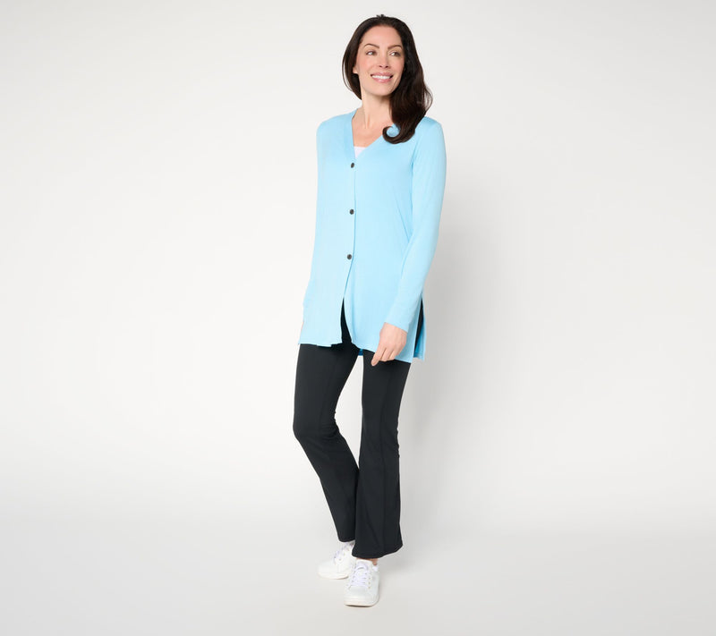 Cuddl Duds Soft Stretch Button Front Cardigan — View 8