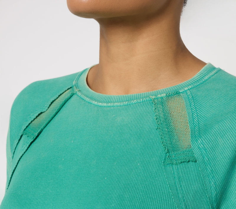 LOGO by Lori Goldsteinq Seam Detail Rib Long Sleeve Overdye Top — View 10