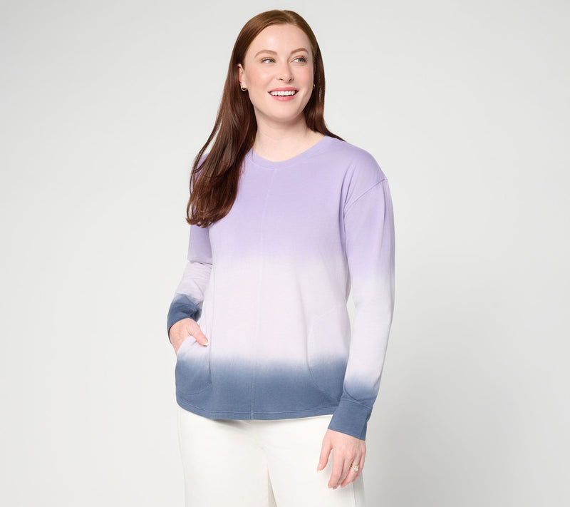 LOGO by Lori Goldstein Dip Dye Long Sleeve Top — Main view