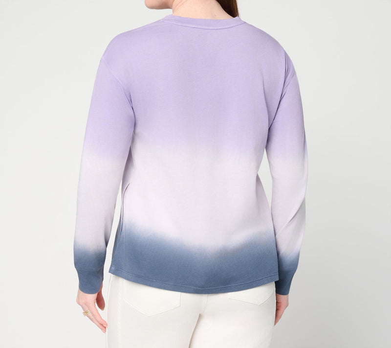 LOGO by Lori Goldstein Dip Dye Long Sleeve Top — View 11