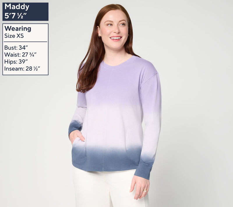 LOGO by Lori Goldstein Dip Dye Long Sleeve Top — View 10