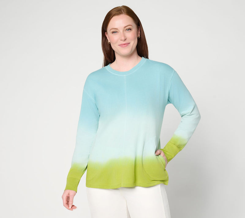LOGO by Lori Goldstein Dip Dye Long Sleeve Top — View 3