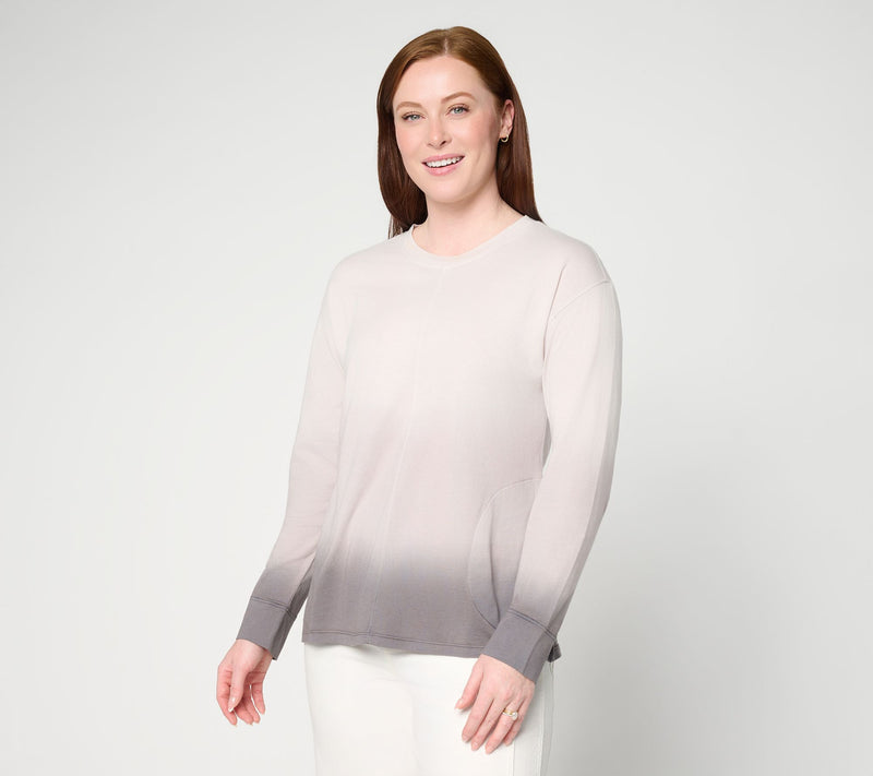 LOGO by Lori Goldstein Dip Dye Long Sleeve Top — View 7