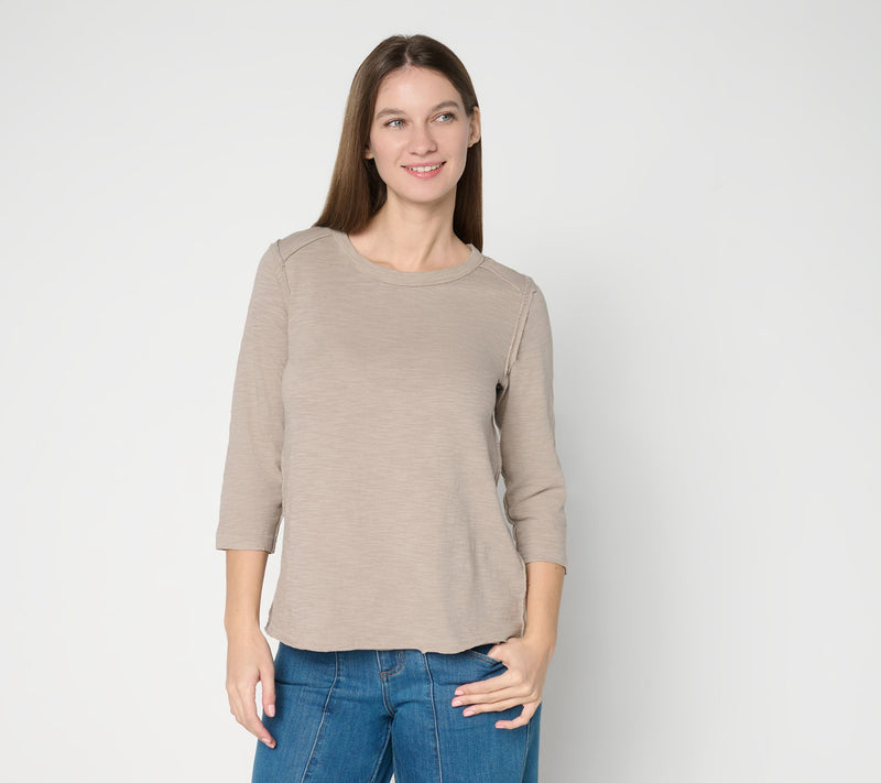 LOGO Principles by Lori Goldstein 3/4 Sleeve Seam Detail Top — Main view