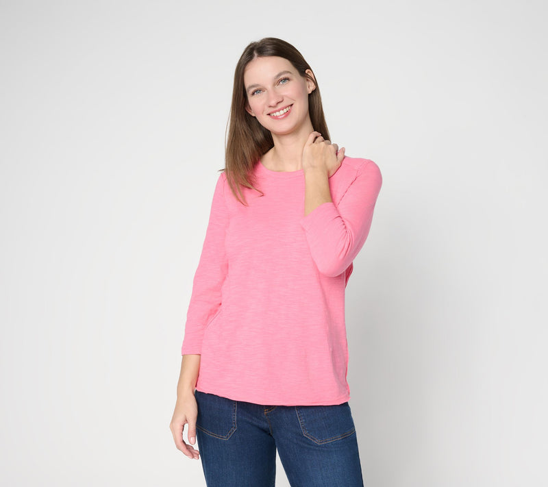 LOGO Principles by Lori Goldstein 3/4 Sleeve Seam Detail Top — View 11