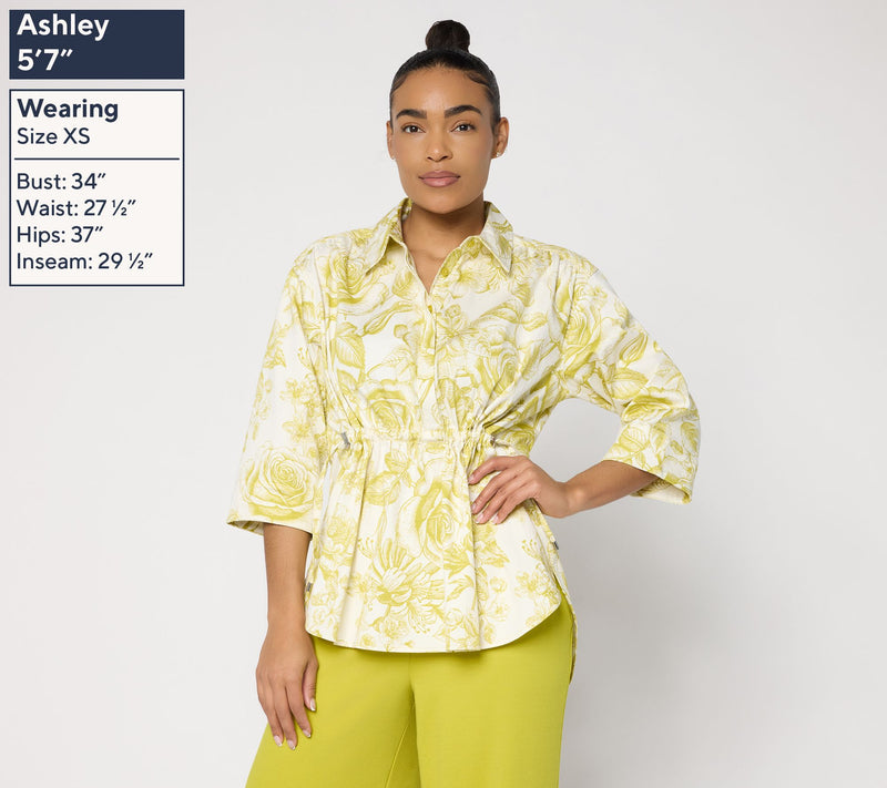 Carla Rockmore Collection Regular Cinch Waist 3/4 Slv Shirt — View 3
