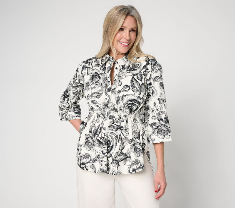 Carla Rockmore Collection Regular Cinch Waist 3/4 Slv Shirt — View 20
