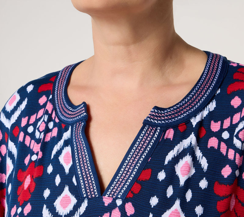Carole Hochman Caftan with Stitch Detail Neckline — View 4