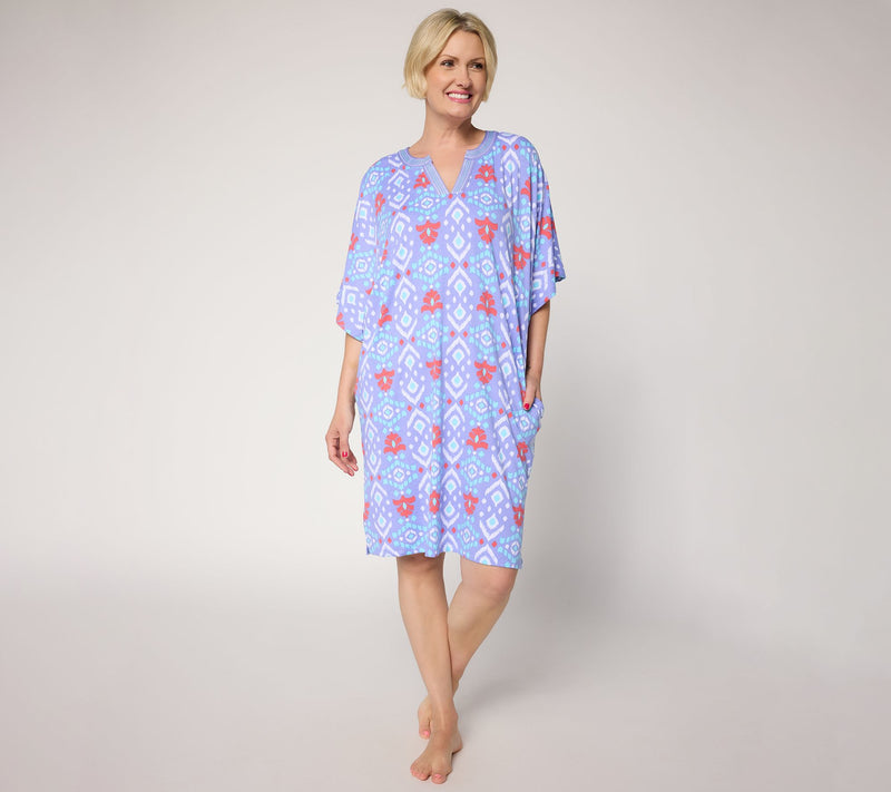 Carole Hochman Caftan with Stitch Detail Neckline — View 10
