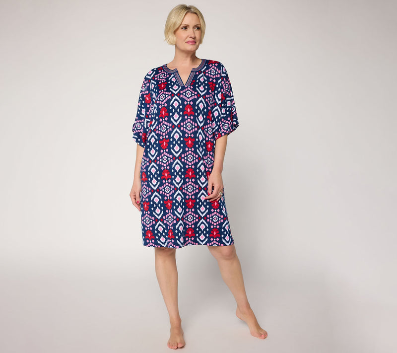 Carole Hochman Caftan with Stitch Detail Neckline — View 11