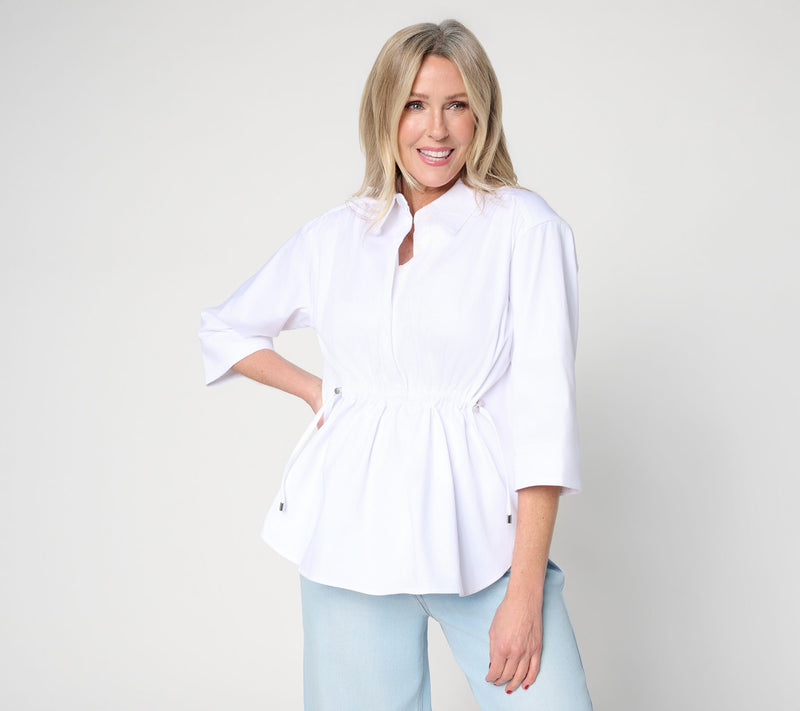 Carla Rockmore Collection Petite Cinch Waist 3/4 Slv Shirt — View 15
