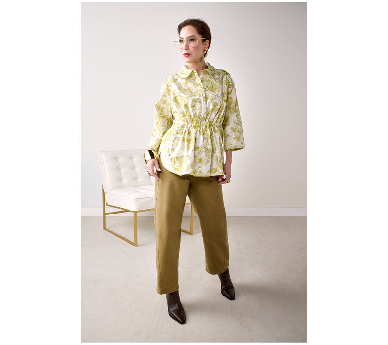 Carla Rockmore Collection Petite Cinch Waist 3/4 Slv Shirt — View 7
