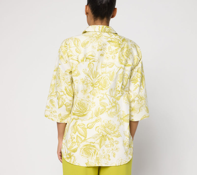 Carla Rockmore Collection Petite Cinch Waist 3/4 Slv Shirt — View 4