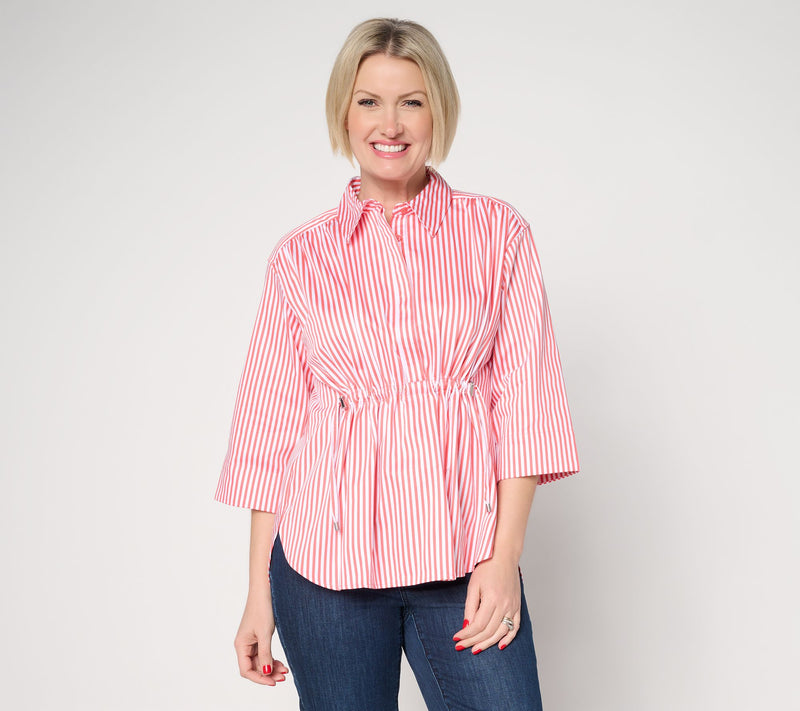 Carla Rockmore Collection Petite Cinch Waist 3/4 Slv Shirt — View 19