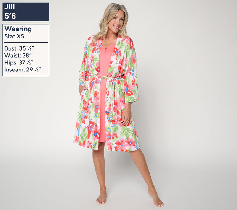 Carole Hochman Henley Gown and Fluttr Robe Travel Set — View 3