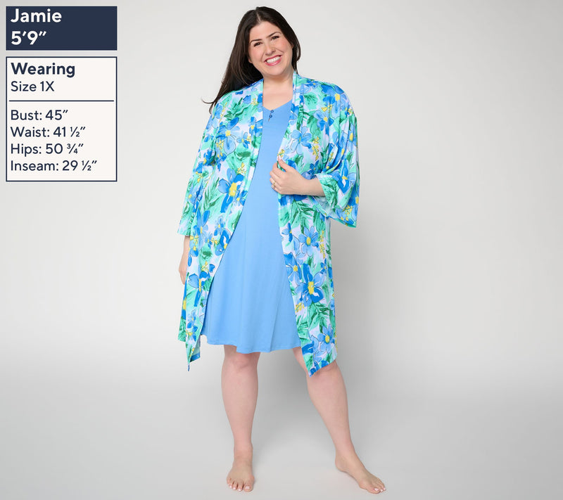 Carole Hochman Henley Gown and Fluttr Robe Travel Set — View 2
