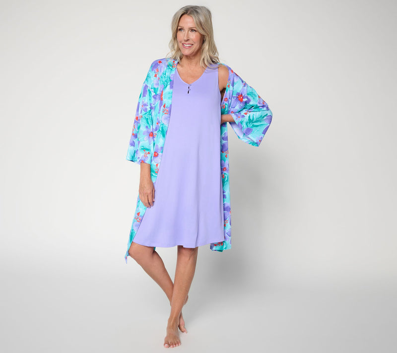 Carole Hochman Henley Gown and Fluttr Robe Travel Set — View 14