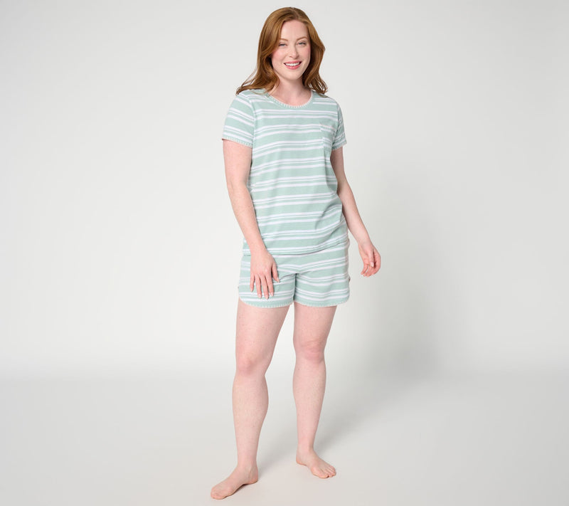 Carole Hochman Cotton Jersey Embroidered Short Pajama Set — View 11