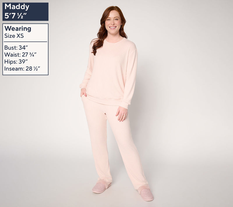 Berkshire Homewear Contrast Stitch Pullover and Pant Set — View 3