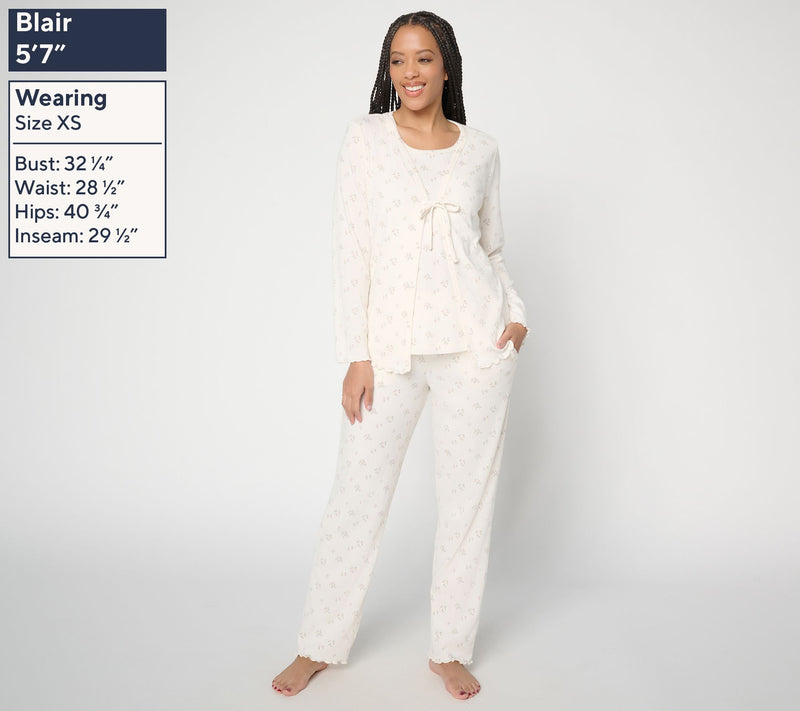 Berkshire Homewear Printed Pointelle 3 Pc Lounge Set — View 7