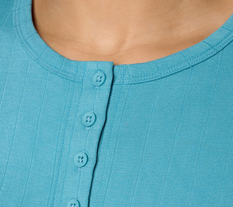 Berkshire Homewear Bamboo Rib Henley and Pant Lounge Set — View 5
