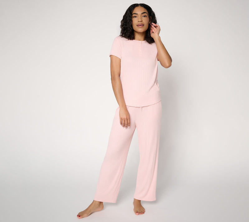 Berkshire Homewear Bamboo Rib Henley and Pant Lounge Set — View 12