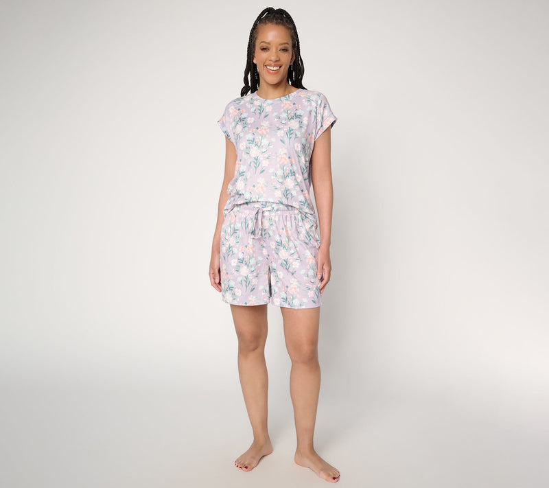 Berkshire Homewear Silky Smooth Short Sleeve & Short Lounge Set — View 5