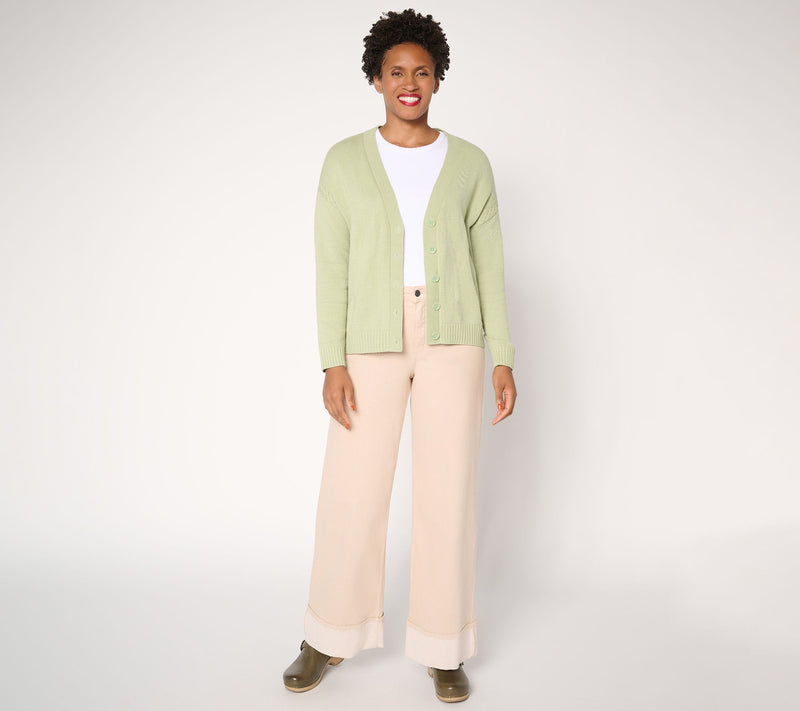 Peace Love World Braid Trim Circle Hem Cardigan — View 5