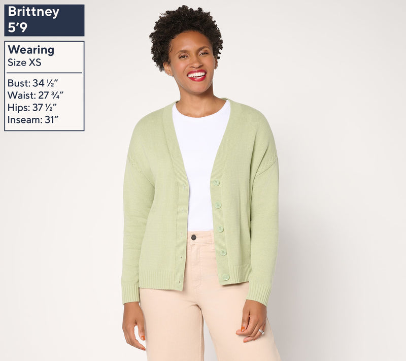 Peace Love World Braid Trim Circle Hem Cardigan — View 3