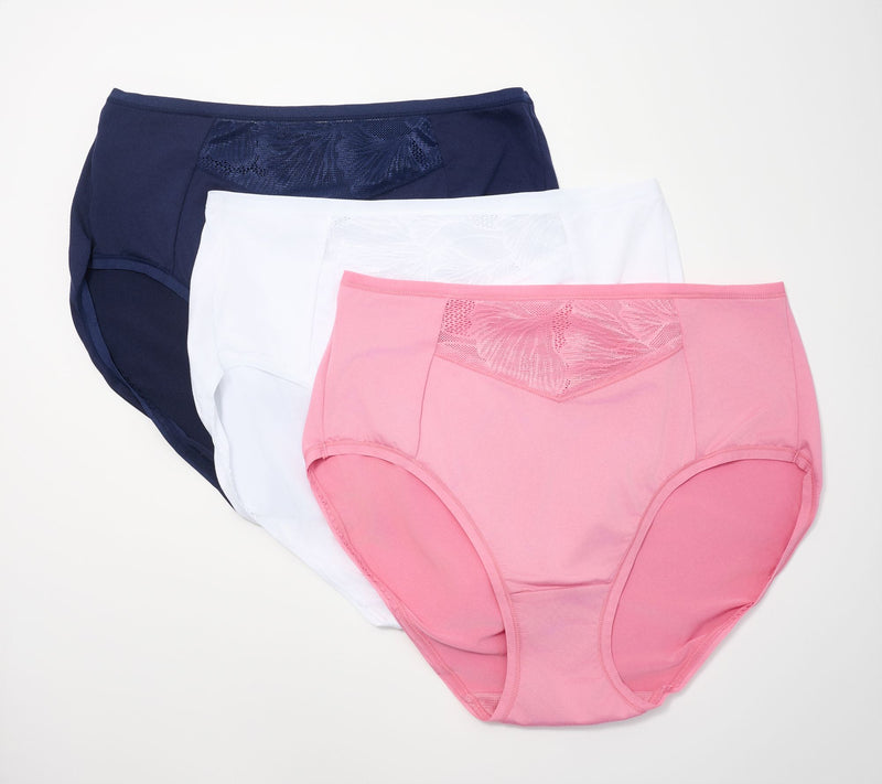 Breezies Fan Lace Hi Cut Panty Set of 3 — Main view