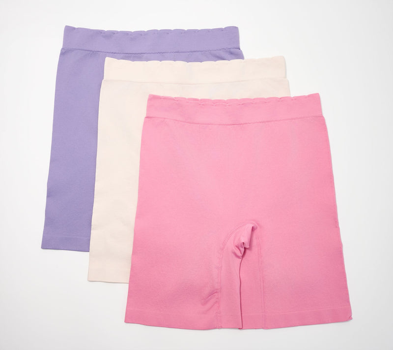 Breezies Seamless Comfort Long Leg Panty with Scallop 3 Pack — Main view