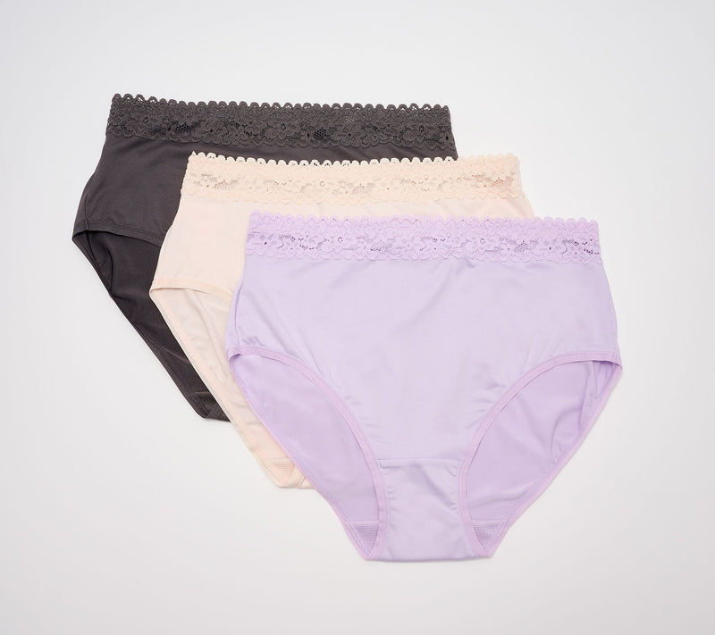 Breezies Lace Touch Hi-Cut Panty Set of 3 — View 2