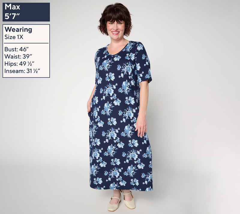 Denim & Co. Regular Heavenly Jersey Elbow Sleeve Midi Dress — View 6