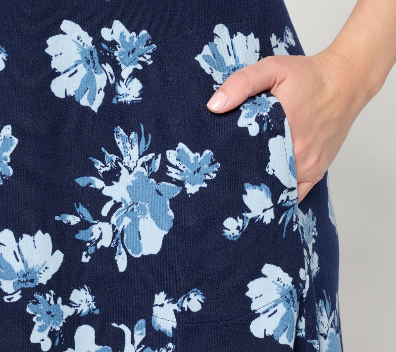 Denim & Co. Petite Heavenly Jersey Elbow Sleeve Midi Dress — View 9