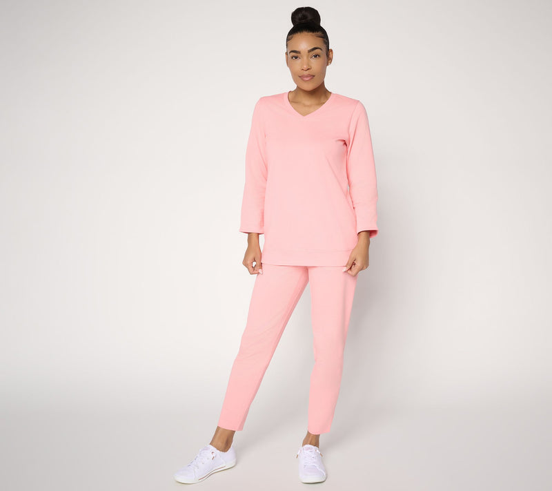 Denim & Co Regular EasyWear French Terry Ankle Pants — View 5