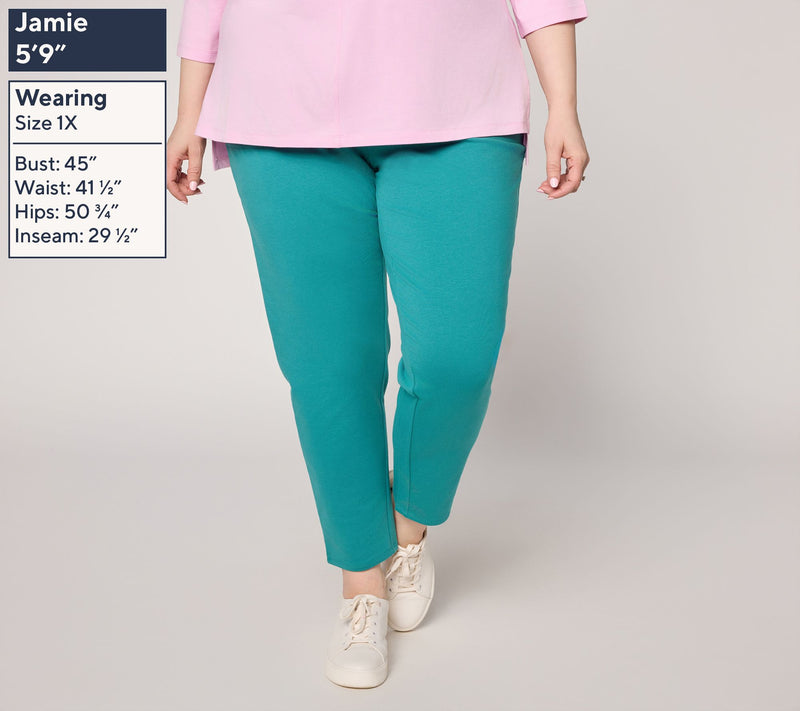 Denim & Co Regular EasyWear French Terry Ankle Pants — View 2