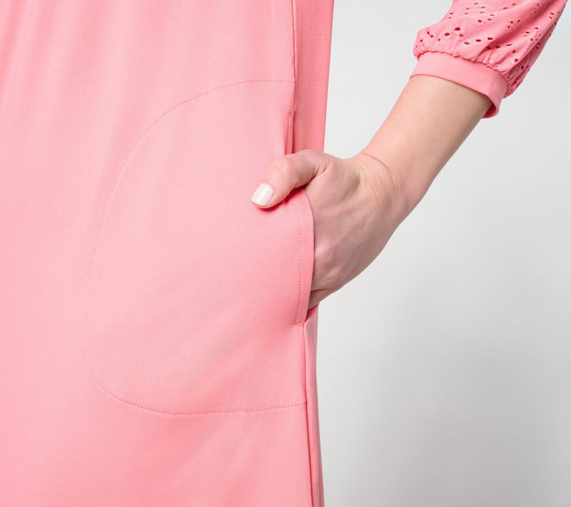 Cuddl Duds Flexwear with Eyelet Lounge Dress — View 10