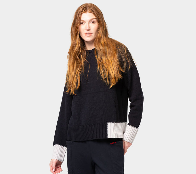 Peace Love World Color Block Hooded Sweater — View 8