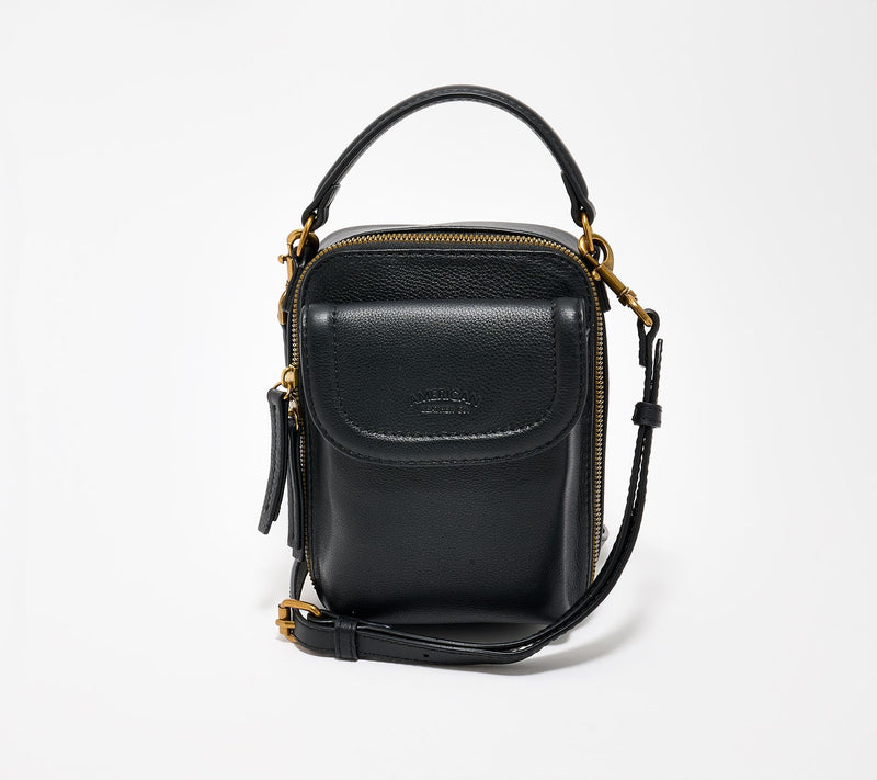 American Leather Co. Tribeca Leather Crossbody w/ Top Handle — View 17