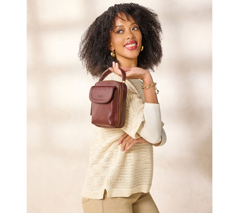 American Leather Co. Tribeca Leather Crossbody w/ Top Handle — View 9