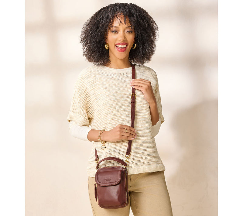 American Leather Co. Tribeca Leather Crossbody w/ Top Handle — View 10