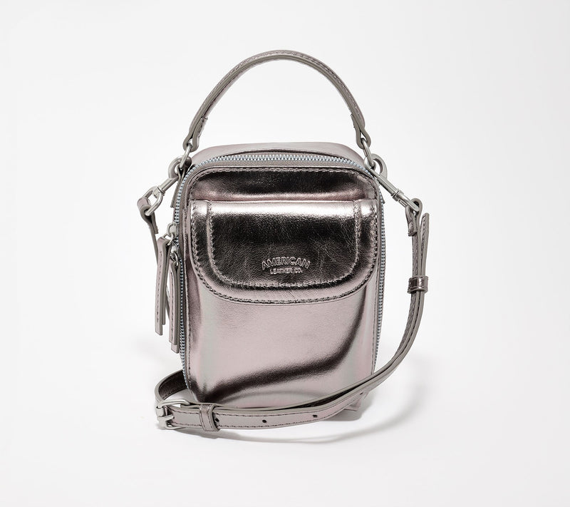 American Leather Co. Tribeca Leather Crossbody w/ Top Handle — View 2