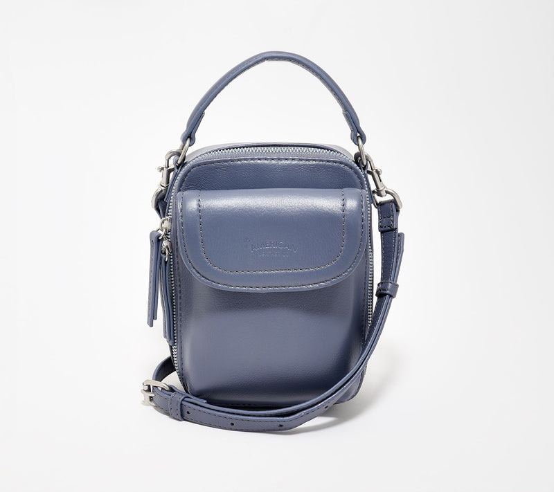 American Leather Co. Tribeca Leather Crossbody w/ Top Handle — View 20