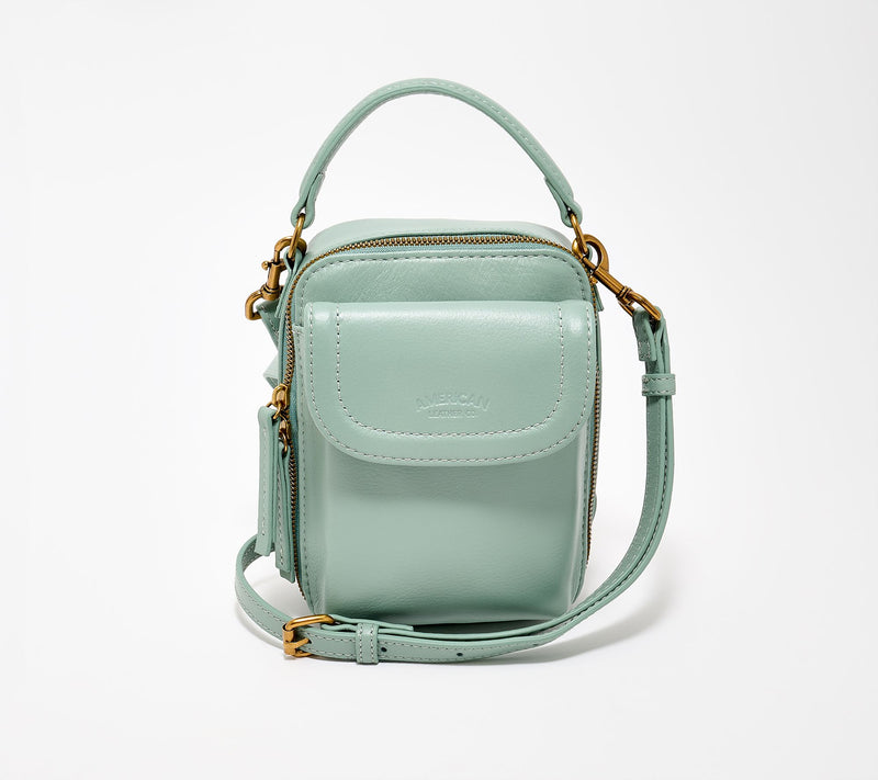 American Leather Co. Tribeca Leather Crossbody w/ Top Handle — View 21