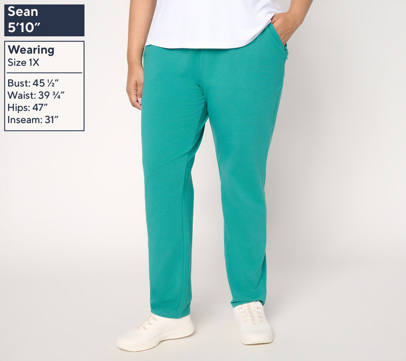 Denim & Co. Regular Duo Stretch Slim Leg Pants w/ Zip Pockets — View 2