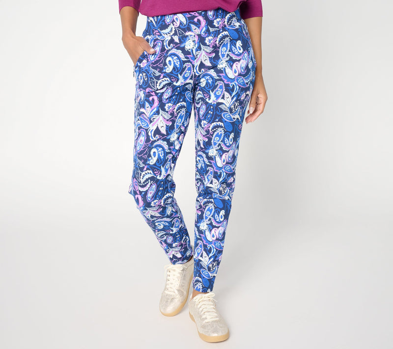 Denim & Co. Petite Duo Stretch Slim Leg Pants w/ Zip Pockets — Main view