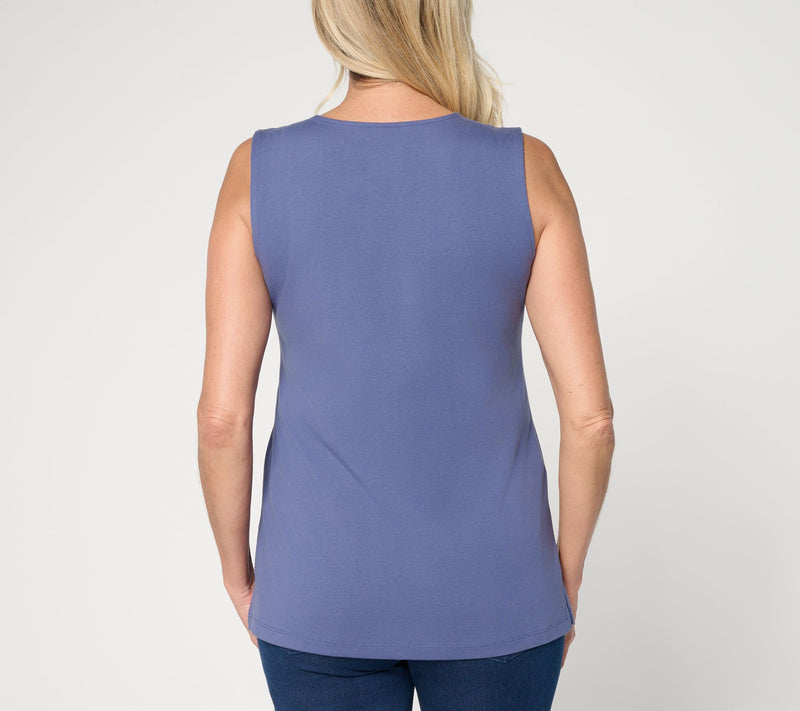 Denim & Co. Essentials Perfect Jersey Round Neck Tank Top — View 3