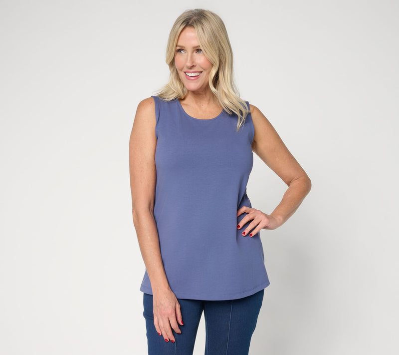 Denim & Co. Essentials Perfect Jersey Round Neck Tank Top — View 12