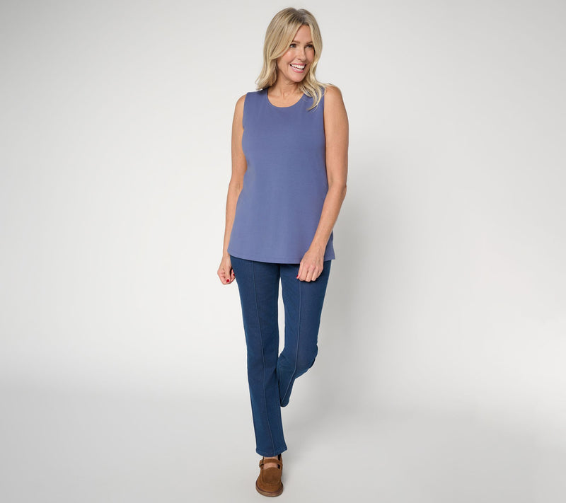 Denim & Co. Essentials Perfect Jersey Round Neck Tank Top — View 4