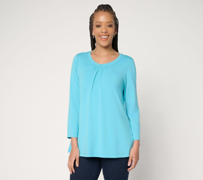 Denim & Co. Essentials So Soft Jersey Bracelet Sleeve Swing Top — View 11